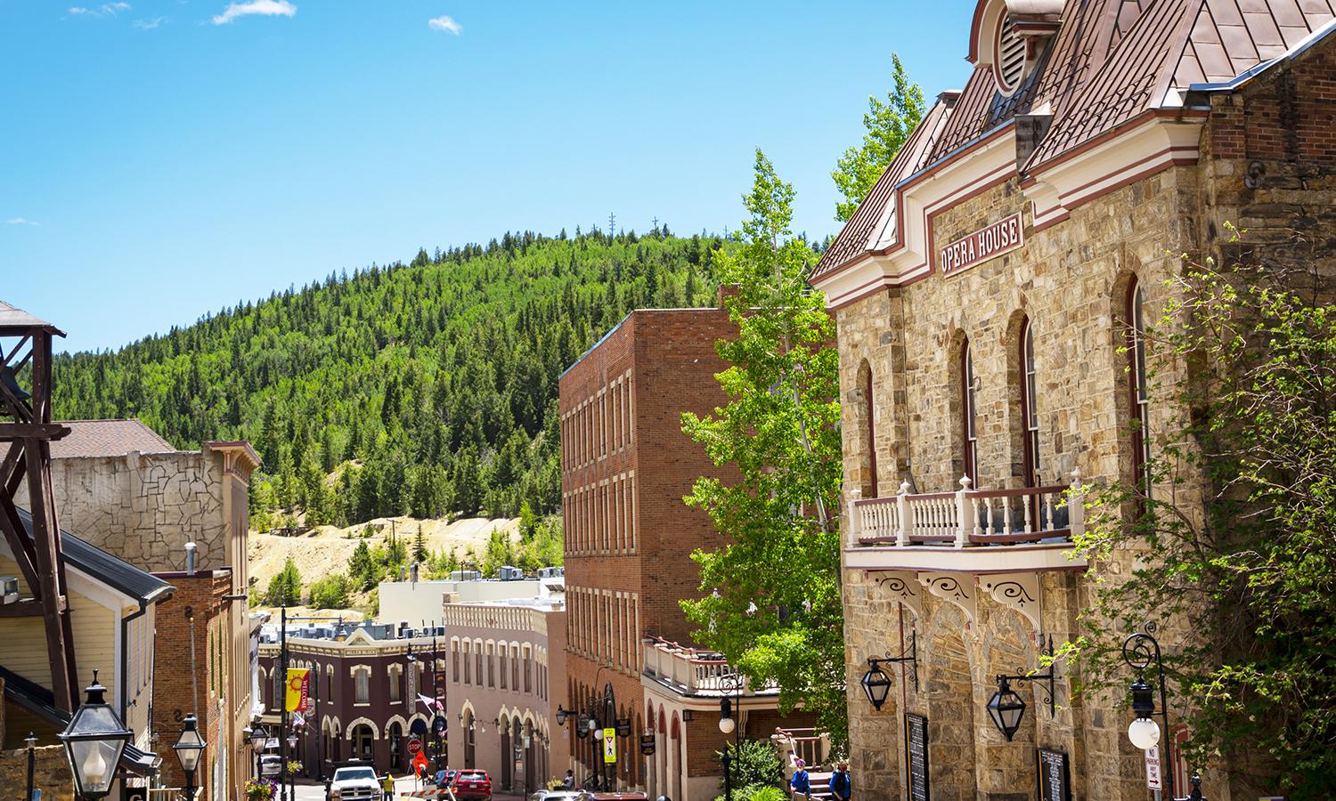 Summer photo of the stone Central City Opera House