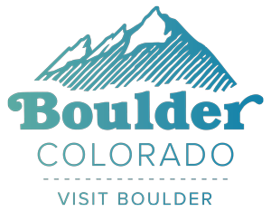 Logo that reads Boulder Coloraod Visit Boulder