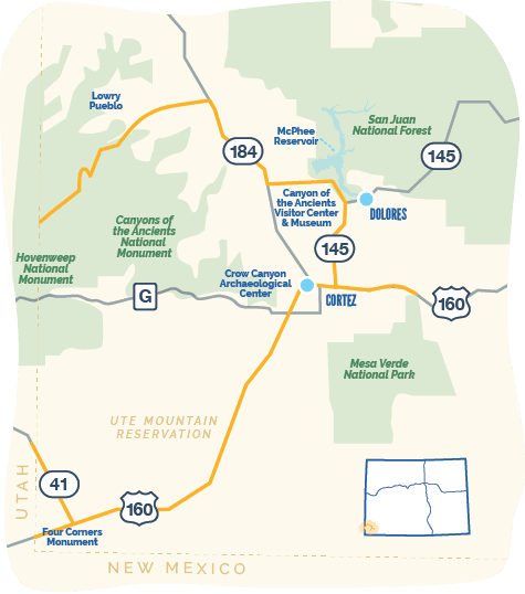 Map of Trail of Ancients Byway