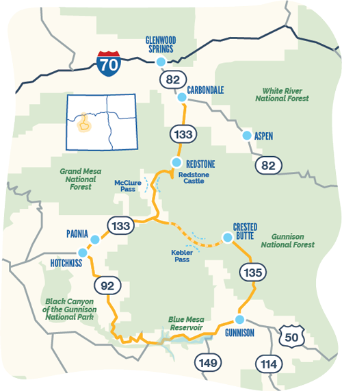 West Elk Loop byway map