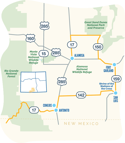 Los Caminos Antiguos Map