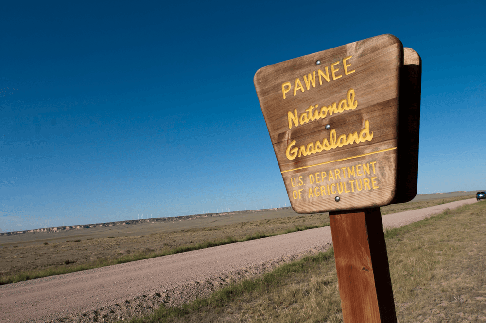 Pawnee National Grassland sign