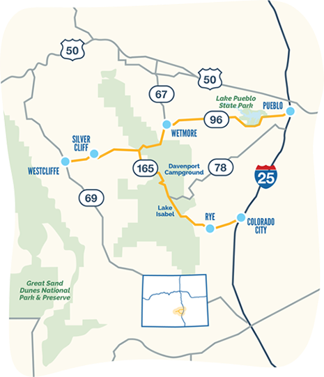 Frontier Pathways byway map