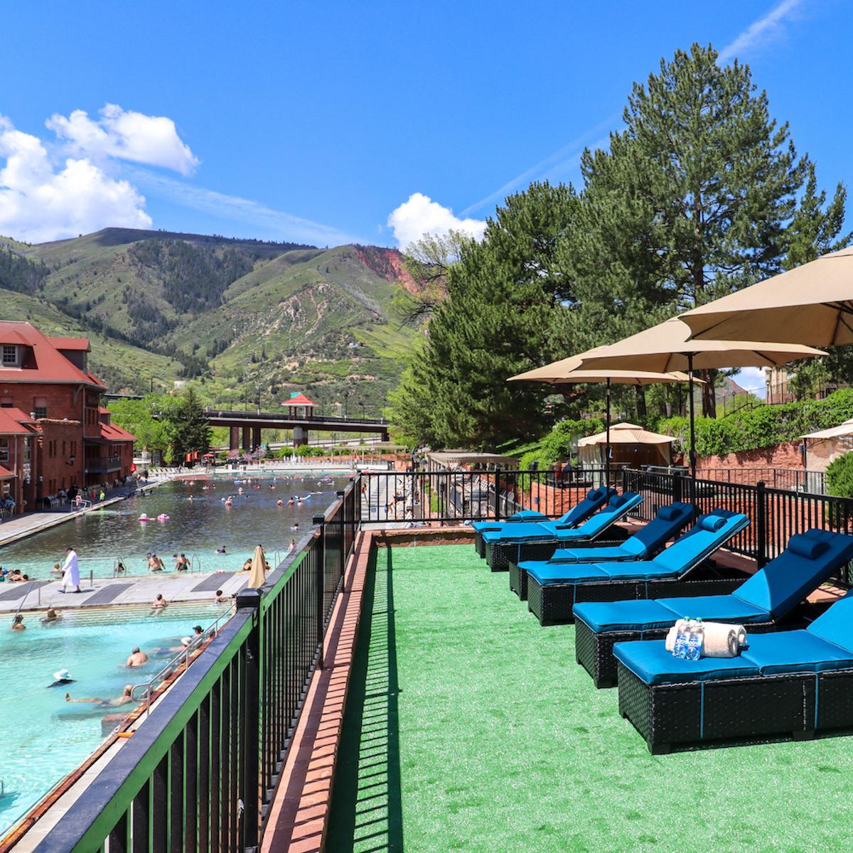 the overlook at glenwood hot springs and enjoy beautiful views and a semi-private experience overlooking our stunning pools.  photo 8