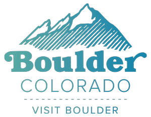 Logo that reads Boulder Coloraod Visit Boulder