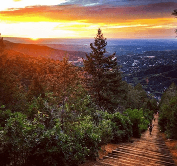 steep steps up a mountain side