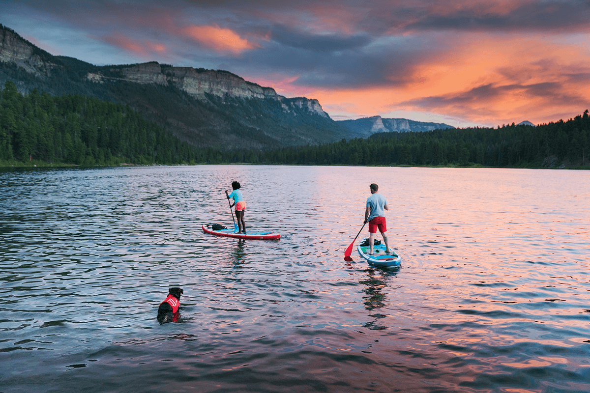 people paddleboarding as part of colorado road trip