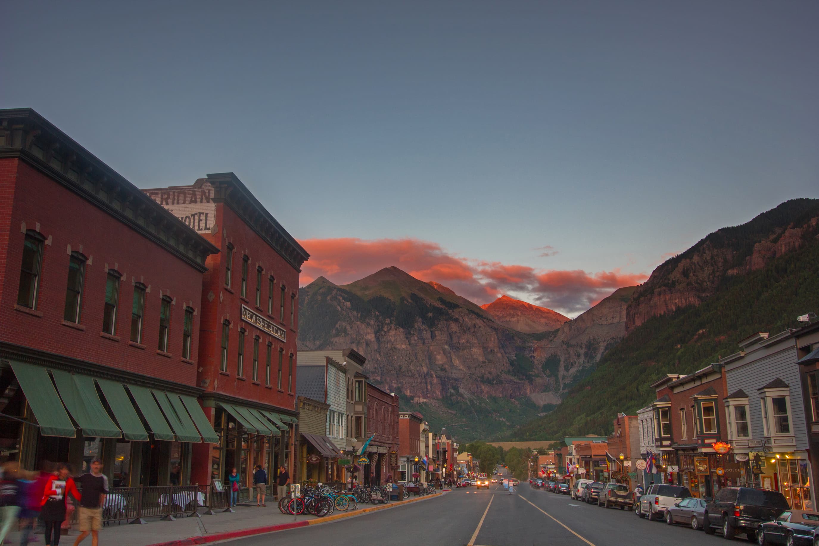 Telluride Creative District at sunset