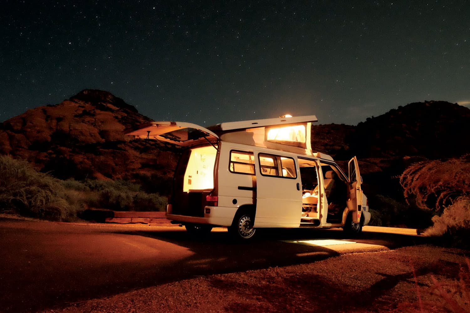 Stargazing in a pop-top model from Rocky Mountain Campervans