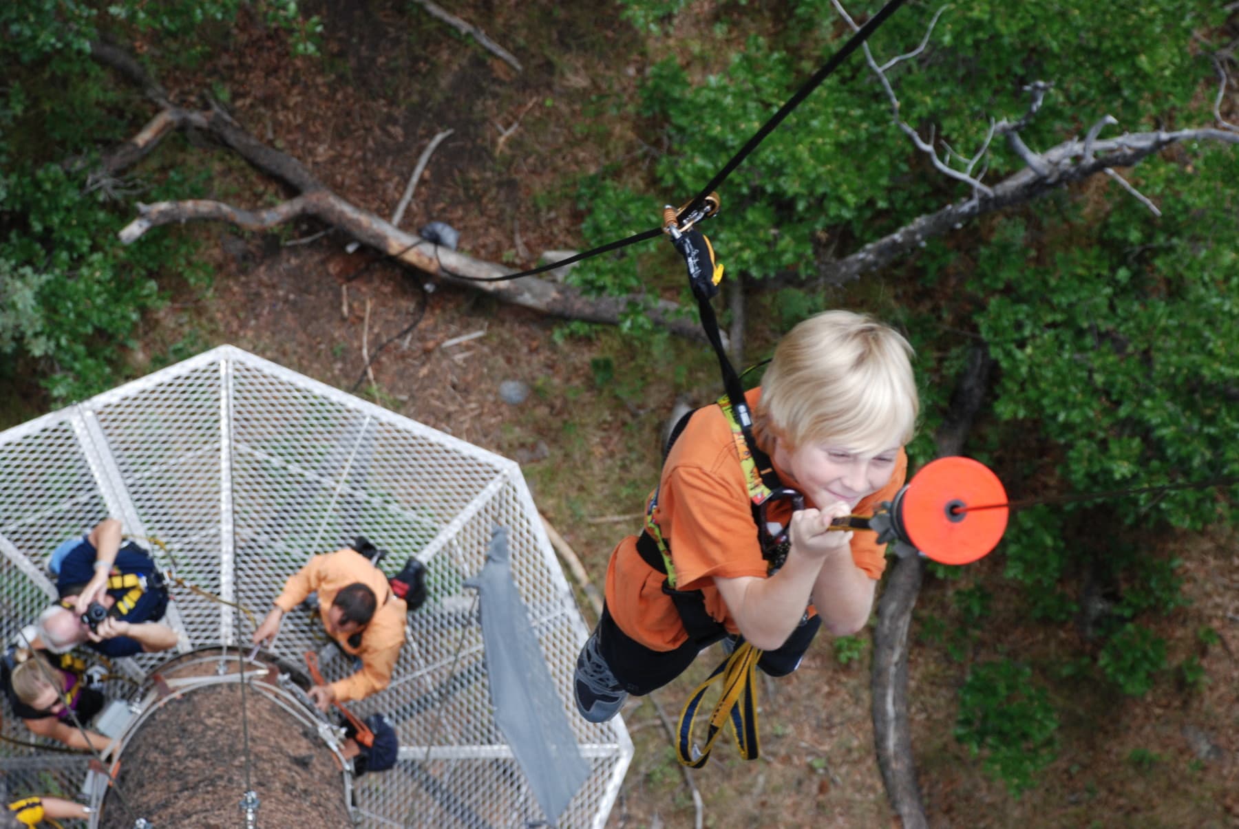 helicopter hoist, on our tallest point of the course 100+ feet off the ground photo 2