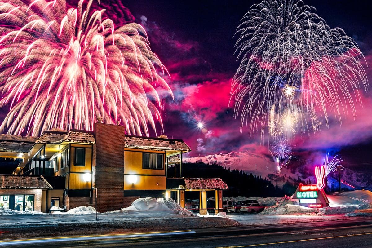 fireworks enhance our vintage neon sign photo